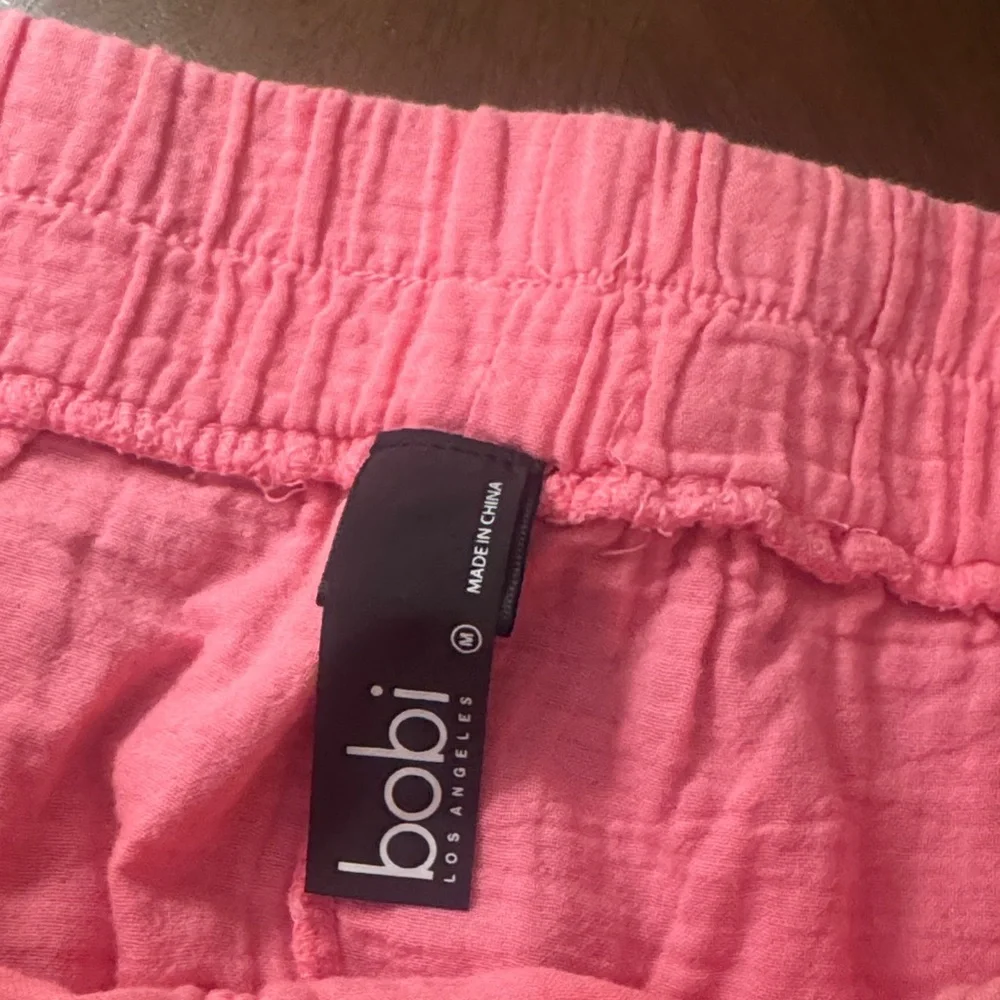 bobi High Waist Coral Pink Women's Shorts - Picture 2 of 7